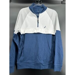 Nautica Quarter Zip Pullover Colorblock Sweatshirt men's size Small